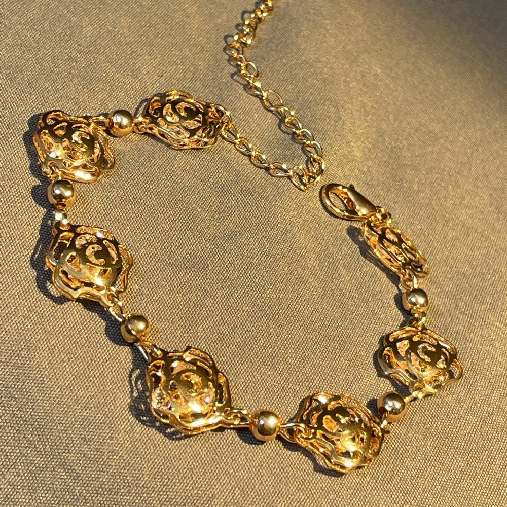 Gold Plated Bracelet with Zirconia New